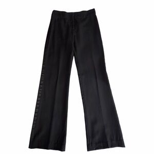 Arden B Black Wide-Leg Wool Tuxedo Pants‎